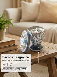 1/4支装天然大豆蜡香氛蜡烛，单盒装或4支装礼盒可选，8种香型可选，可重复使用的优雅金属杯，适合节日装饰和送礼，香味持久。 - 多色[有乾燥花] - 查看 6