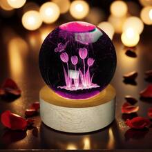 3D郁金香水晶球夜灯，是情人节、感恩节、母亲节及其他节日的最佳礼物。它象征着充实幸福的生活，是每个人都喜欢的梦幻美丽的礼物，也是一份贴心的生日礼物。 - 彩色 - 查看 6