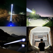 High Power Handheld Led Flashlights Portable Outdoor Camping 3 Lighting Modes Aluminum Alloy Zoomable Light Waterproof Torch - Black - View 9