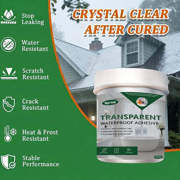 Multi-Purpose Transparent Waterproof Sealant - Heat/Cold Resistant Sealant, Suitable For Roof, Bathroom