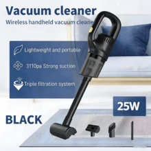 SOKANY 便携式无线手持吸尘器，车载吸尘器。家用/车载两用，配备3个刷头。USB充电（内置1800mAh锂电池）。3110Kpa强劲吸力，可拆卸集尘杯。符合人体工学的手柄，小巧便携。适用于汽车/办公室/家庭/影院清洁。必备清洁工具。 - 黑色 - 查看 7