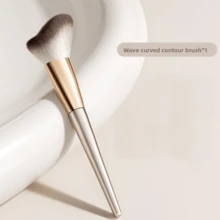 波浪形轮廓刷、斜角轮廓刷、面部轮廓化妆刷、斜角腮红轮廓刷、软毛腮红刷 - 彩色 - 查看 2
