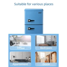 KRIB BLING 3.5Cu.Ft Compact Refrigerator Mini Fridge With Freezer, Small Refrigerator With 2 Door, 7 Level Thermostat Removable Shelves For Kitchen, Dorm, Apartment, Bar, Office, Silver/Black/Blue - 藍色 - 查看 5