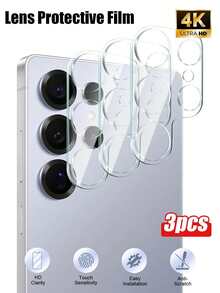 3pcs Camera Lens Protector Film Compatible With Samsung Galaxy S23/S23 Plus/S23 Ultra, Galaxy Z Flip 5, Galaxy Z Fold 5, Galaxy S24 Ultra, S24 FE, A06, A16, A26, A36, A56, Galaxy S25 Ultra, Galaxy Z Flip 7, Galaxy Z Fold 7 - Clear - View 23