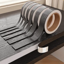 10米/卷哑光黑色木纹封边胶带 - 自粘家具胶带，防水装饰条，易于安装，适用于橱柜、桌子、架子、厨房、浴室、办公室 - 非常适合DIY项目和橱柜升级，现代装饰配件，PVC材质，厨房升级，现代风格，耐用，胶带，室内设计师 - 彩色 - 查看 12