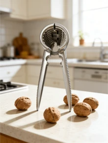 1 Stück Nussknacker aus Edelstahl, schwerer Aluminiumkörper Nussknacker, Multifunktions-Nussknacker, manueller Walnussknacker, rutschfest & mühelos, geeignet für verschiedene Nüsse, praktisches Küchengerät, Material aus Zinklegierung, rutschfest & mühelos, geeignet für Küchenvorbereitung, Picknicks, Bürosnacks - Verschiedenfarbig - Übersicht 3