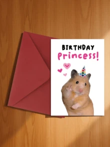 1pc "Birthday Princess" Celebration Greeting Card - Lovely Wishes For Daughter And Loved Ones | High-Quality Floral Crown Design | Suitable For Family, Friends And Special Occasions