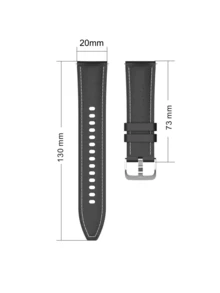 20mm/22mm 通用硅胶表带，双面硅胶材质，缝线设计，质感升级，防水易清洁，仿皮纹理，金属表扣，适用于华为手表、Garmin手表、Amazfit手表等通用接口手表，男女款均有5种颜色可选。