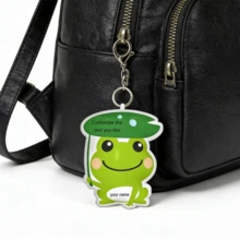 1 Customized Text Keychain, Personalized Keychain, Suitable For Father's Day, Mother's Day, Halloween, Christmas Eve, Valentine's Day, Birthdays, Personalized Anniversaries - Little Frog - Multicolor - View 6