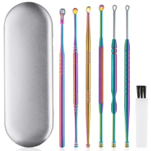 Ear Cleaning Kit,Ear Wax Removal Tool,Earwax Removal Kit, Piercing Kit Ear Cleaning Kit Tools Ear Cleaner Easy To Use,Painless Ear Pick,With Storage Box And Cleaning Brush (Titanium) - 鈦 - 查看 1