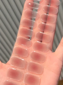 20片固化凝胶美甲贴纸，透明底油，沙龙品质，持久耐用，需UV灯固化，ES20跨境批发代发货美甲贴纸，美甲贴纸 - 珊瑚粉 - 查看 5