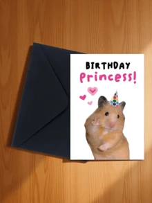 1pc "Birthday Princess" Celebration Greeting Card - Lovely Wishes For Daughter And Loved Ones | High-Quality Floral Crown Design | Suitable For Family, Friends And Special Occasions