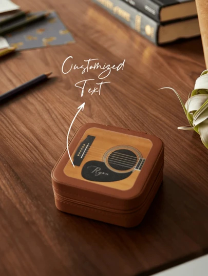 Custodia compatta personalizzata per accessori di chitarra per plettri, regalo per chitarristi, custodia per plettri di chitarra, organizer compatto, scatola per attrezzatura musicale, custodia per musicisti, regalo per chitarristi, custodia personalizzabile, scatola con cerniera sicura, appassionato di musica, scatola da viaggio, accessorio musicale, interno imbottito, mini borsa per concerti, custodia per chitarristi