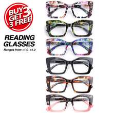 6pcs Retro Square Reading Glasses Set Durable Glasses For Book Lovers Office Computer Use - 6 CÁI - Xem 3
