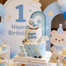 摇摇马蛋糕装饰摆件，性别揭晓蛋糕装饰摆件，人偶蛋糕装饰摆件，男孩或女孩迎婴派对用品，小熊主题派对装饰，适用于性别揭晓派对、欢迎派对、生日派对、迎婴派对、婚礼、周年纪念日等各种场合。让这匹可爱的小马蛋糕装饰摆件陪伴您度过快乐的一天。 - 彩色 - 查看 4