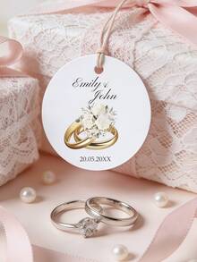 1/10/20/40/60/90 unidades Plantillas personalizadas de etiquetas para regalo de boda, etiquetas personalizadas para anillos con flores, etiquetas editables para anillos con flores, plantillas de etiquetas para regalo de fotos de vacaciones, etiquetas imprimibles para fotos de boda, etiquetas para despedida de soltero/soltera, etiquetas personalizadas, etiquetas de agradecimiento - Multicolor - Ver 8