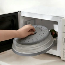 新款硅胶微波炉防溅罩，食物水果沥水微波炉盖，微波炉食物盖，微波炉盘子盖，微波炉盖，厨房用品，厨房配件，婚礼装饰，生日装饰，生日礼物，桌面装饰 - 彩色 - 查看 2