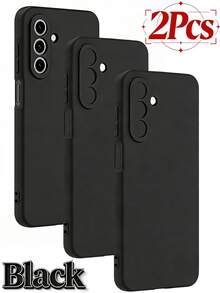 2 ốp lưng điện thoại TPU Silicone tương thích với Samsung Galaxy S25 S24 S23 S22 S21 Ultra Plus A57 A56 A55 A54 A53 A52S A51 A37 A36 A35, mỏng nhẹ, mềm mại, cầm nắm thoải mái, màu đen mờ, dễ thương và thanh lịch, có bảo vệ ống kính camera. - màu đen - Xem 47