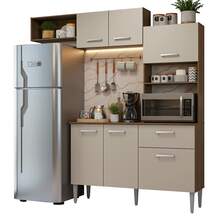 Cocina Integral Completa Modular Madesa Aura 196cm MC 02 - Marrón y Crema - Ver 11