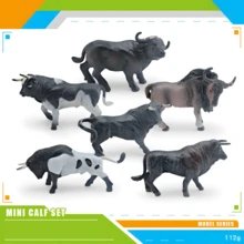 Realistic Cow Model Toy Set, Children's Educational Animal Figurines, Multicolor Wild Animal Collection Models - Grey - View 11