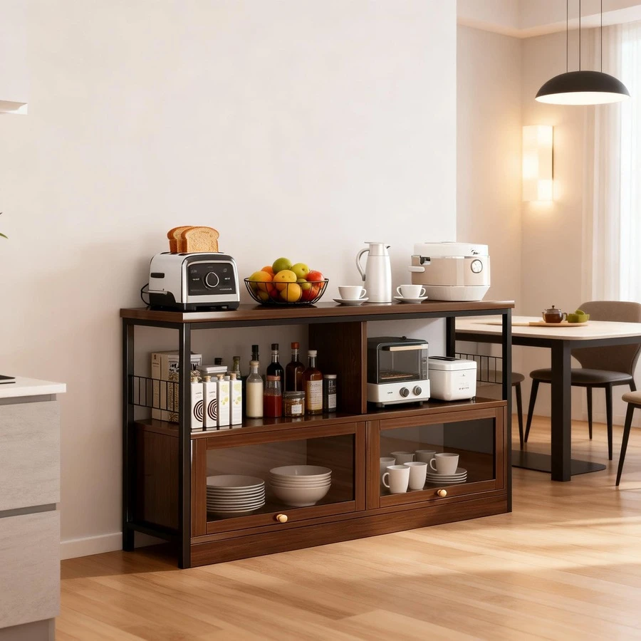 100cm Alacenas Gabinete De Almacenamiento Para Cocina O Sala - Marrón - Ver 1