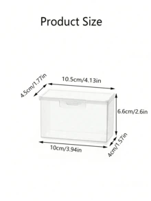 10pcs/8pcs/4pcs/1pc Transparent Flip Cover Plastic Storage Box, Makeup Brush, Toothpick, Card Holder, Organizer