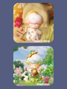 POP MART DIMOO “编织奇迹”系列盲盒收藏品，包含12款普通版+2款隐藏版，梦幻灵感设计，探索梦境与现实的界限，柔和的奇幻与诗意美学，以及如梦似幻的叙事，包含隐藏版“幸运梦”和“招财猫”，是DIMOO粉丝和盲盒收藏家的理想之选。 - 彩色 - 查看 8