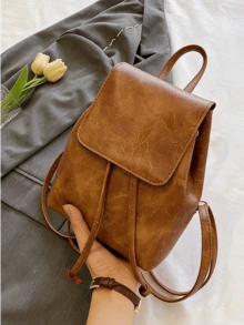 Minimalist Solid Color Backpack, Multi-Functional Drawstring Storage Backpack, Mini Minimalist Bag For Women, Large Capacity, With Laptop Compartment, Portable, Suitable For Women And College Students, Great For Office, University, School And Travel - Multicolor - View 6