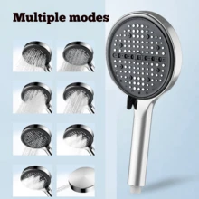 Square Handheld Shower Set (Shower Head/Hose/Bracket), With Powerful Pressure Boosting And High Water Flow, Suitable For Home Bathroom Shower And Hot Water Supply - Multicolor - View 1