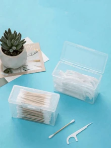 10pcs/8pcs/4pcs/1pc Transparent Flip Cover Plastic Storage Box, Makeup Brush, Toothpick, Card Holder, Organizer