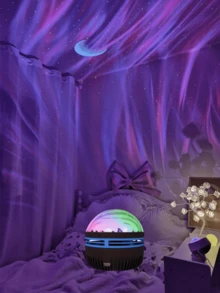 1pc USB Aurora Projection Light, Aurora Starlight Lamp With Remote Control, Adjustable Brightness LED Night Light, Decorative Lighting For Bedroom And Living Room Furniture, Party And Holiday Event Decorative Lighting, Perfect As Birthday Gifts, Valentine's Day Gifts, Christmas Gifts, Create A Romantic Aurora Starlight Atmosphere At Home! - 多色光 - 查看 5