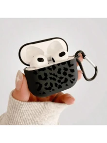 [Separate Design] Brand New Fashionable Black Patterned Protective Case Compatible With Airpods 4th Gen, Pro 3/1/2, Pro 3rd Gen, Pro 2 - Soft TPU Wireless Earphone Protective Case, Perfect Gift For Family And Friends - Black - View 3