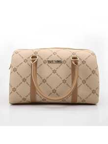 Bolsa Feminina Talassa Grande Báu Espaçosa Alça Transversal Lateral e Mão Mulher Luxo - Castanho - Visão 1