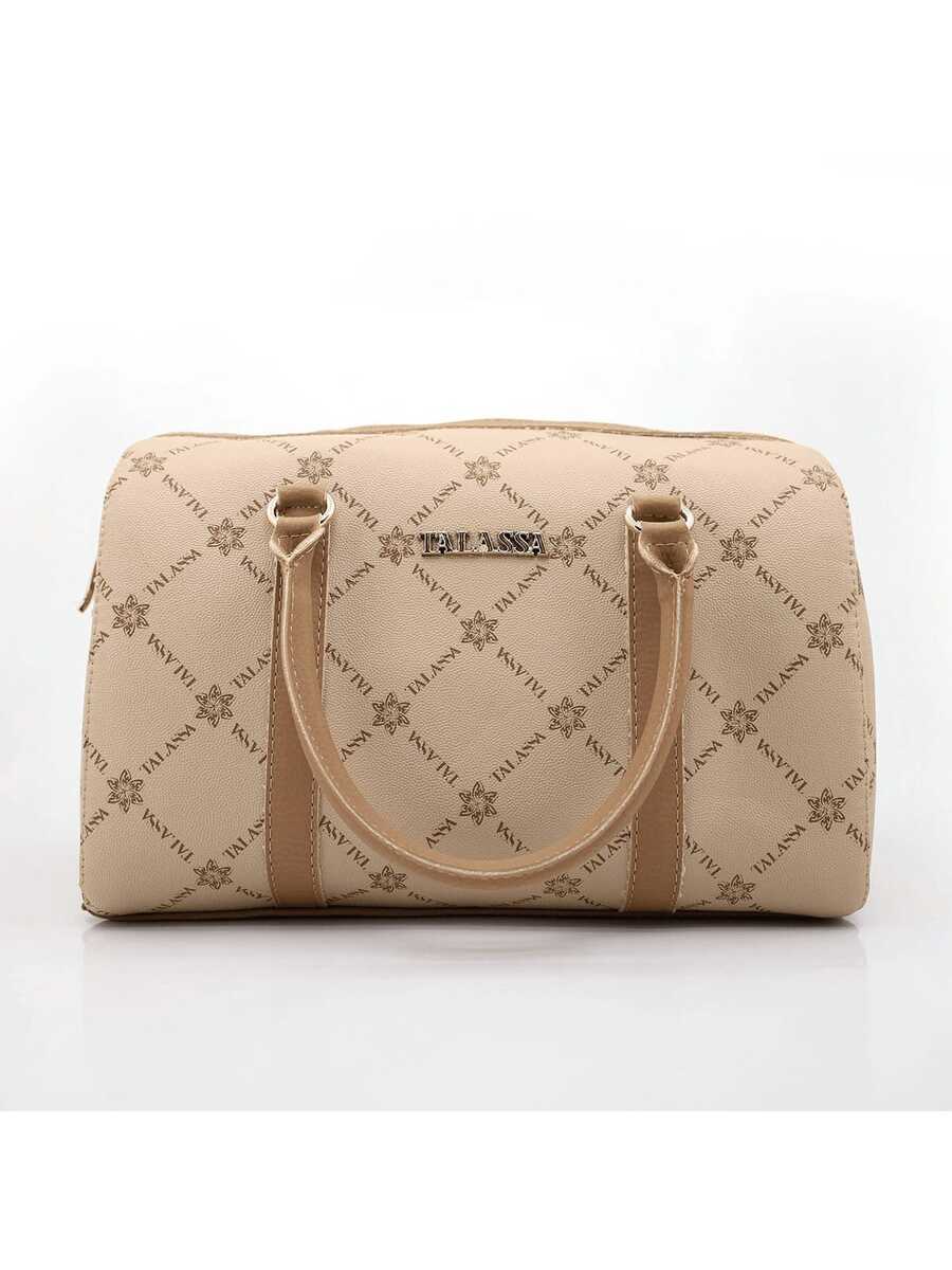 Bolsa Feminina Talassa Grande Báu Espaçosa Alça Transversal Lateral e Mão Mulher Luxo - Castanho - Visão 1
