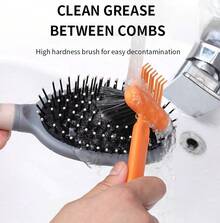 1/3pc Combs Cleaning Brush, Air Cushion & Bristle Brush Cleaning Claw, Reusable Roller Comb Cleaner, Hair Styling Tool,Kitchen,Bathroom,Home,Household Supplies Party, Birthday, Gifts For Men Mom Dad Friends, New Years, Accessories, Funny Gift,School - 彩色 - 查看 2