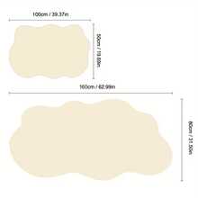 1 件云朵造型毛绒地毯 - 米色柔软，适用于客厅、卧室、走廊 - 现代不对称云朵造型，可机洗，舒适礼品，1-5 厘米裁剪误差，卧室装饰，小地毯，地毯，家居装饰，客厅地毯，客厅小地毯，卧室地毯，户外地毯，可水洗地毯，羊毛地毯，毛绒地毯，秋冬季地毯 - 米色 - 查看 4