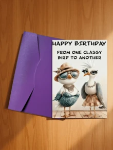 1pc Unique Bird-Themed Birthday Greeting Card, "Birthday Wishes From An Elegant Bird", Two Fashionable Bird Designs, Suitable As Friendship Birthday Gift, High-Quality Card With Envelope - Multicolor - View 15