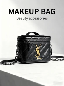 Yves Saint Laurent 这款黑色长方形女士单肩包，饰有黑色品牌标志，适合日常休闲使用，是圣诞节送给女士的理想礼物。 - 黑金色 - 查看 11