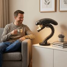 Creative Alien Style Table Lamp, Unique Sci-Fi Design Desk Light For Bedroom And Living Room,USB Halloween Decorations, Alien Resin Statue With Lights-Home And Bedroom Decoration Sculpture, Suitable For Christmas And Autumn Decoration - 彩色 - 查看 3