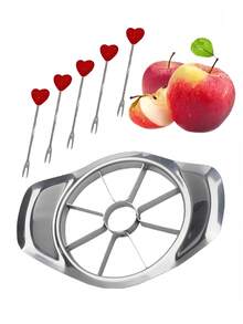 1pc Reusable Apple Corer & Slicer, Creative Fruit Cutter, Stainless Steel Apple Divider, Kitchen Fruit Cutting Tool, Kitchen Gadget - Silver - View 13