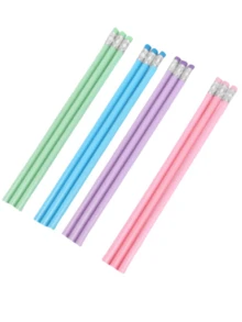 Colored Pencils HB Macaron Triangle Shaft Sketching Drawing Writing Pencils, High-Quality With Eraser Tip, Sketching Drawing Pencils HB - Multicolor - View 9