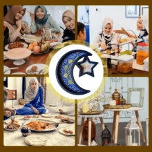 开斋节快乐 月亮星星糖果甜点托盘 木质托盘 蛋糕食物托盘 伊斯兰穆斯林斋月节 家居派对装饰 - 彩色 - 查看 5