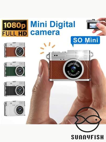 Câmera Digital Retro CCD Portátil - Mini Câmera Vintage 1080P, Tela LCD, Ideal para Esportes e Filmagens