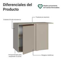 Mueble De Cocina Esquinero Madesa Nice 1 Puerta Crema - Beis - Ver 3