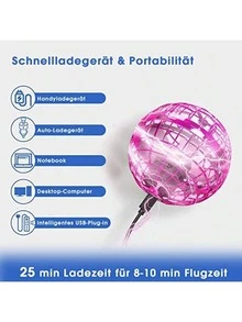 Bola flotante con luz levitante, esfera giradora LED en forma de bumerán, mini dron con bola voladora giratoria para interior y exterior - Multicolor - Ver 8