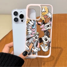 Disney. ‌   What Disney Disney Mickey Mouse Family Character Patterned Phone Case With Playful Designs And Cheerful Colors. Compatible With  17, 16, 15, 14, 13, 12, And 11 Pro Models, Featuring Shockproof Protection. Perfect Gift For Family And Frids For Birthdays Holidays And Special Occasions..Holiday Accessories. - 白色 - 查看 4