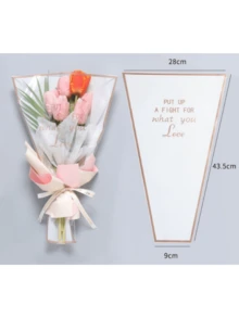 10pcs Artificial Flower Wrapping Paper, Transparent Bags, Suitable For Mother's Day, Valentine's Day, Girlfriend Gifts, Party Decoration