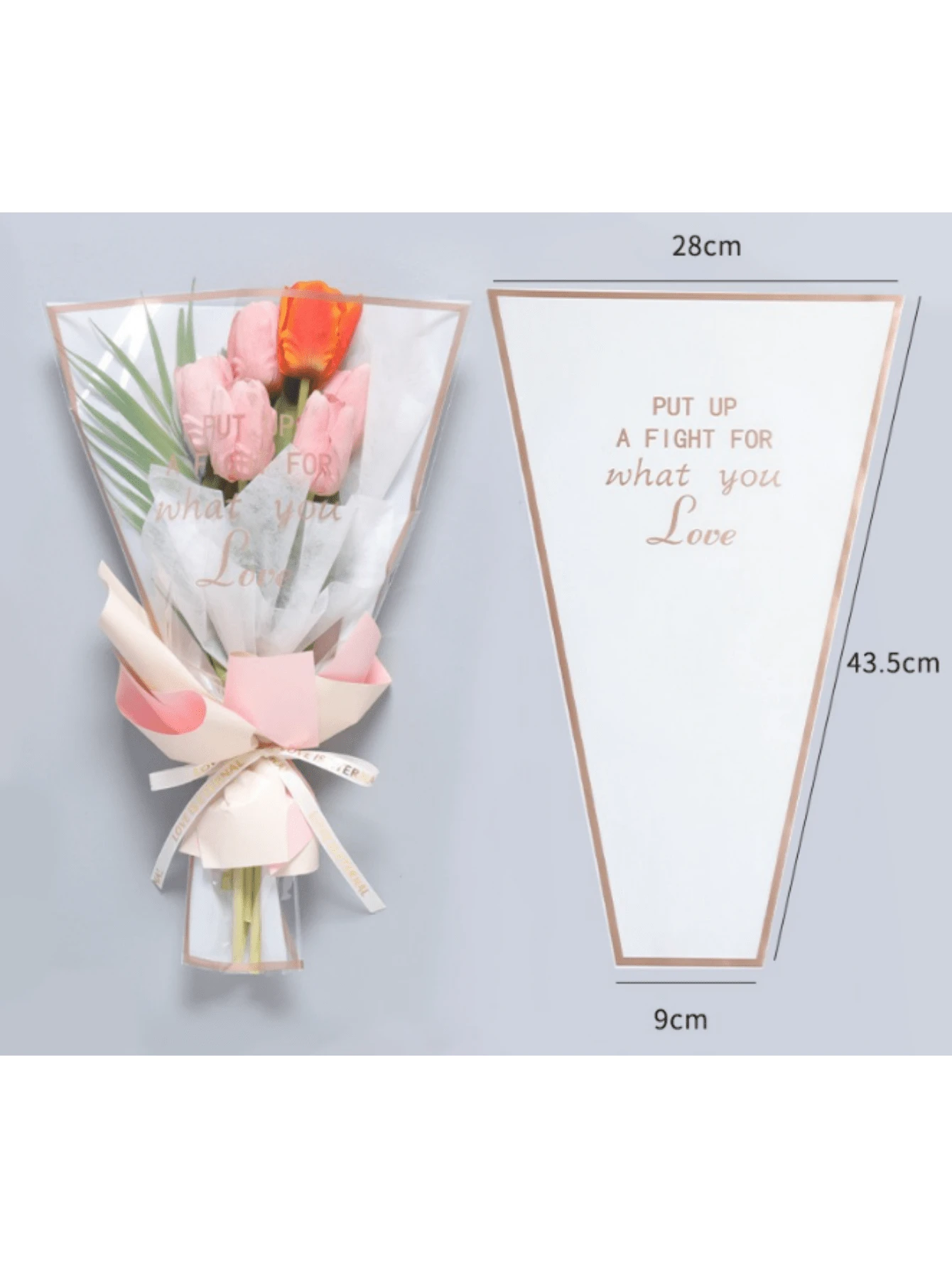 10pcs Artificial Flower Wrapping Paper, Transparent Bags, Suitable For Mother's Day, Valentine's Day, Girlfriend Gifts, Party Decoration