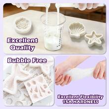 Super Elastic Silicone Mold Making Kit 2000g/1000g - 1:1 Volume Mix Liquid Silicone Rubber For Resin, Plaster, Candle, Soap Casting - Ideal For DIY Craft Molds - 1000g+1000g - 查看 6