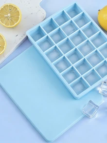 1-Piece Flexible Silicone 24-Cube Ice Tray With Lid, Summer Cooling Essential Blue Kitchen Gadget For Fast Freezing & Easy Release, Ideal For Home Use, Backyard BBQs, Pool Parties, Family Gatherings, Office Pantry & Daily Drinks - Must-Have For Home Cooks, Hosts, Cocktail Lovers & Students - Màu xanh nhạt - Xem 11